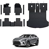 Floor Mats for Lexus RX350/RX350H/RX500h 2023-2026, All Weather Floor Mats Trunk Cargo Liner with Backrest Protectors and Door Sill Guards Accessories, Full Coverage Set (Not fit RX450h & PHEV)