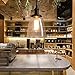 Pathson Industrial Glass Pendant Lighting, Black Vintage Style Hanging Light Fixture for Living Room Dining Room
