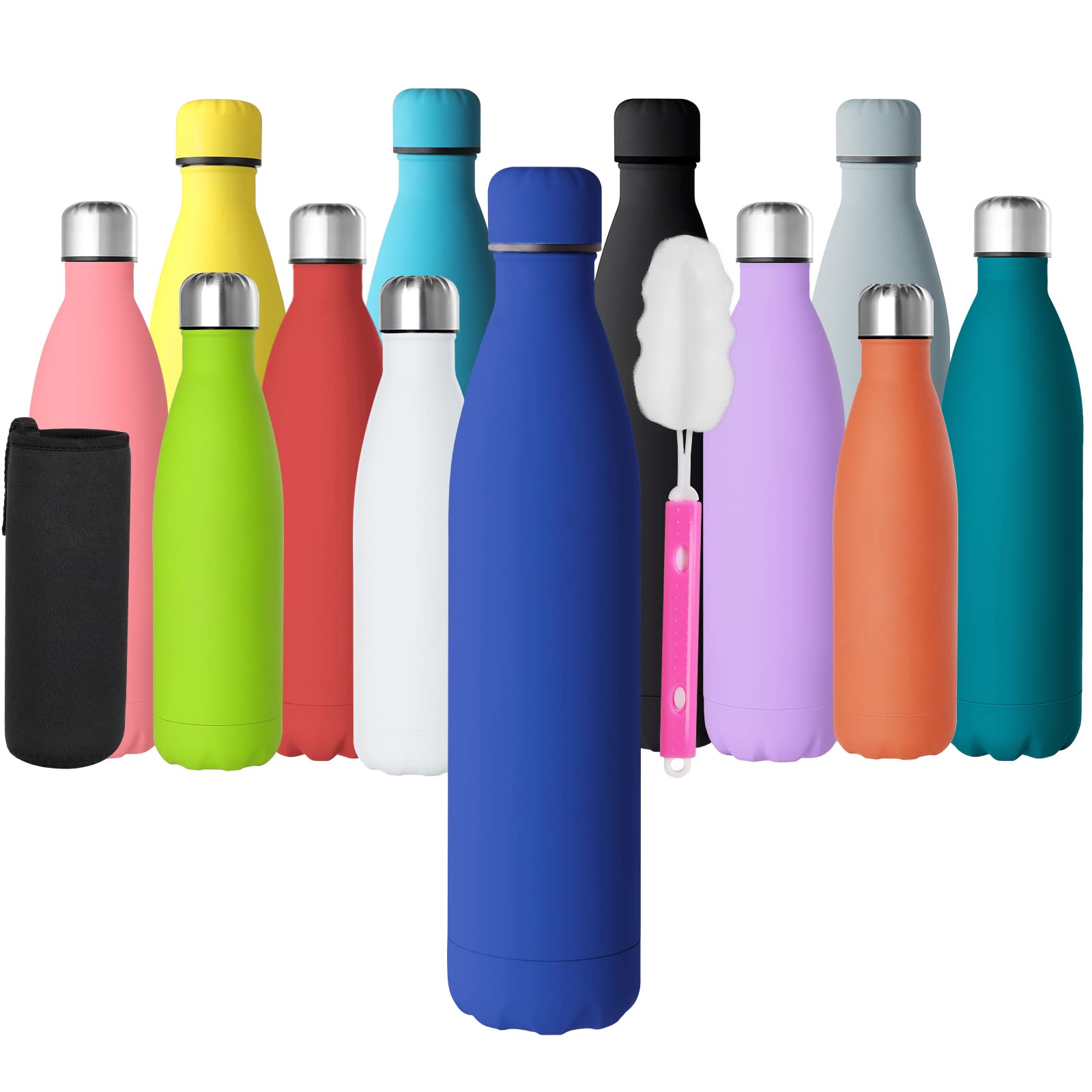 GeeRic Stainless Steel Water Bottle 1 Litre, Double-Walled Vacuum Insulated Metal Water Bottle 12 Hours Hot & 24 Hours Cold Drinks Cycling Bottles for Outdoor Sports Hiking 1000ml Sapphire Blue