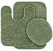Old Traditional Bath Rug Deep Fern 3 Piece Set - Lid, Contour, Bath Rug