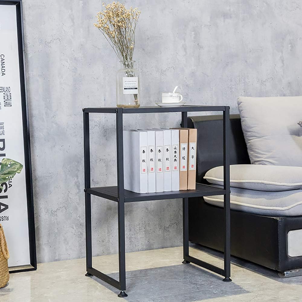 Modern Metal 2-Tier Couch Table, Sofa Table, Coffee Table with Storage, Bedside Table for Living Room/Bedroom/Office, Home Organizer, 15.7x19.7x29.5 Inch: Kitchen & Dining