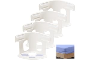 CALORPET Lock Sheet Holders Set, Keep Sheets Tight Heavy Duty Bed Sheet Holder Corner, Anti Slip Design is Not Easy to Fall Off, Easy to Use with Fits Most Sheet Sizes (4,White)