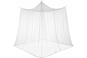 Mosquitos Netting for Bed, Fine Mesh 4 Corner Bed Canopy, 71x77x65 Inch White Bug Net for Camping Home Travel