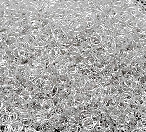 2000 x Open Jump Rings Connectors for Jewellery Making Crafts (Silver Plated, 10mm)
