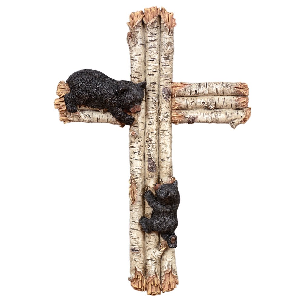 Amazon Com Black Bears Birch Wall Cross Home Kitchen