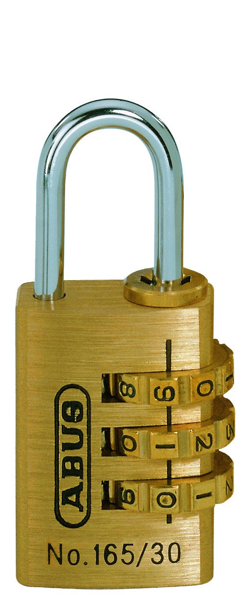 ABUS Combination Lock 165/30 - Brass Padlock - with Individually Adjustable Number Code - Suitcase Lock/Locker Lock - ABUS Security Level 3