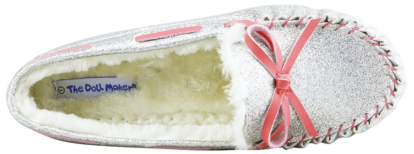 The Doll Maker Shearling Glitter Moccasin-Grape