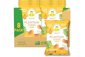 ARTISAN TROPIC Plantain Strips Naturally Sweet - 8 Pack, 2oz - Vegan, Paleo, Gluten Free Chips - Individual Bags Healthy Snacks for School, Gym, Kids – Whole 30 Approved Foods Baked Banana Chips