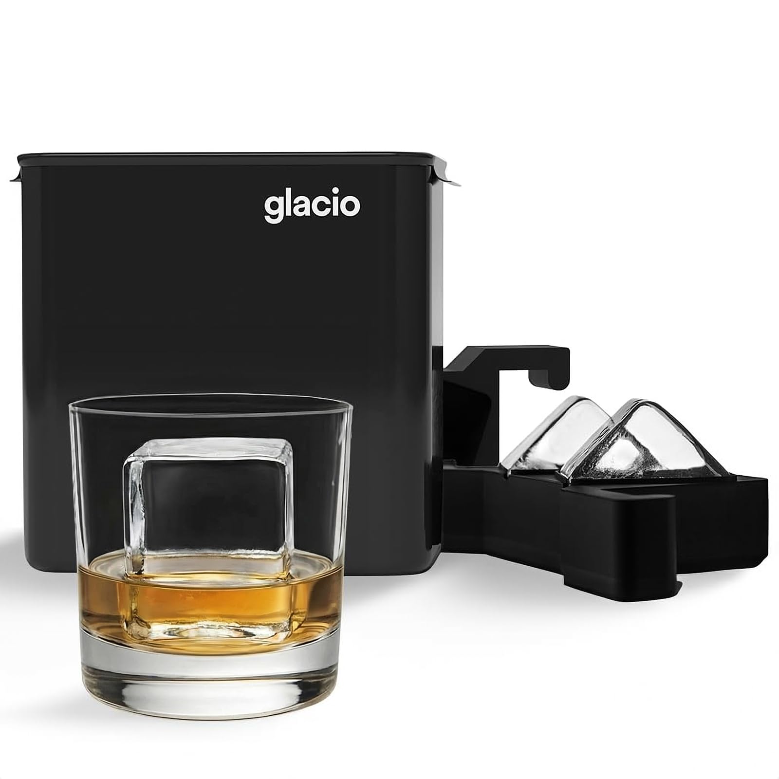 glacio Clear Cube Ice Duo - Crystal Clear Ice Square - Clear Ice Cube for Whiskey