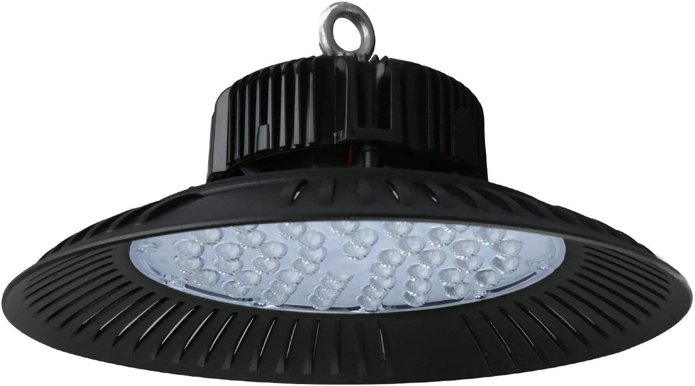 LED High Bay Light, Frideko 150W UFO High Bay Light UL Listed 5000K Daylight White, (Replacement for 600W HID/HPS), Commercial Light for Workshop Factory (Black) - 5 Year Warranty
