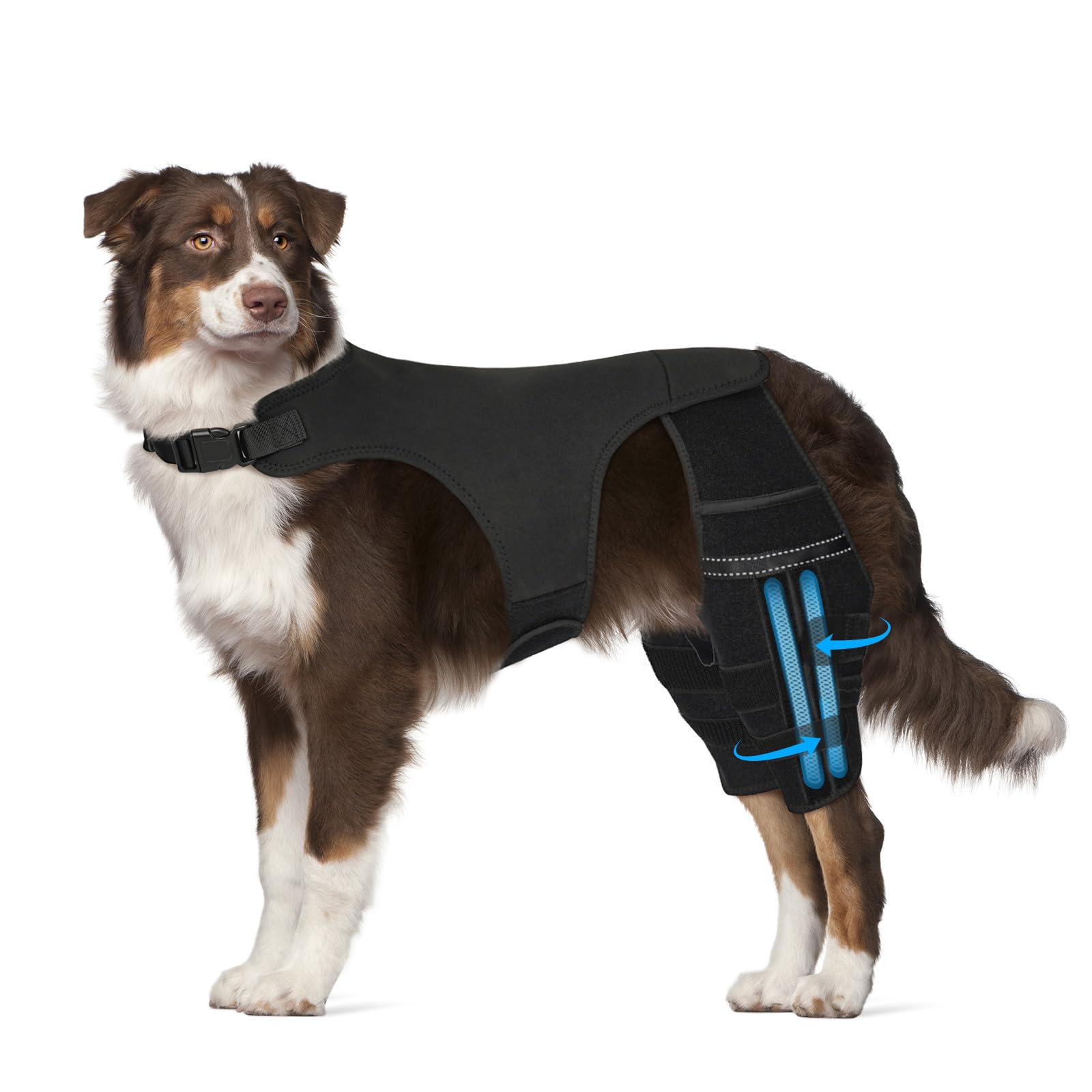 Photo 1 of Marnonsis Dog Leg Braces for Back Leg, Adjustable Dog Knee Brace for Torn Acl Hind Leg with 4 Stabilizers, Hip Support to Reduces Pain, Ligament Injuries & Luxating Patella for Small Medium Large Dogs