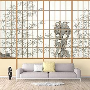 Wall Murals for Bedroom Japanese Grid Windows Removable Wallpaper Peel and Stick Wall Stickers - 66x96 inches