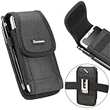 xhorizon SR Heavy Duty Rugged Holster Nylon Carrying Phone Case with Belt Clip Holstor and Carabiner Hook for iPhone Xs max/8+/7+/6+ and Other Under 5.5 inch (Fits Cellphone with Protective case)