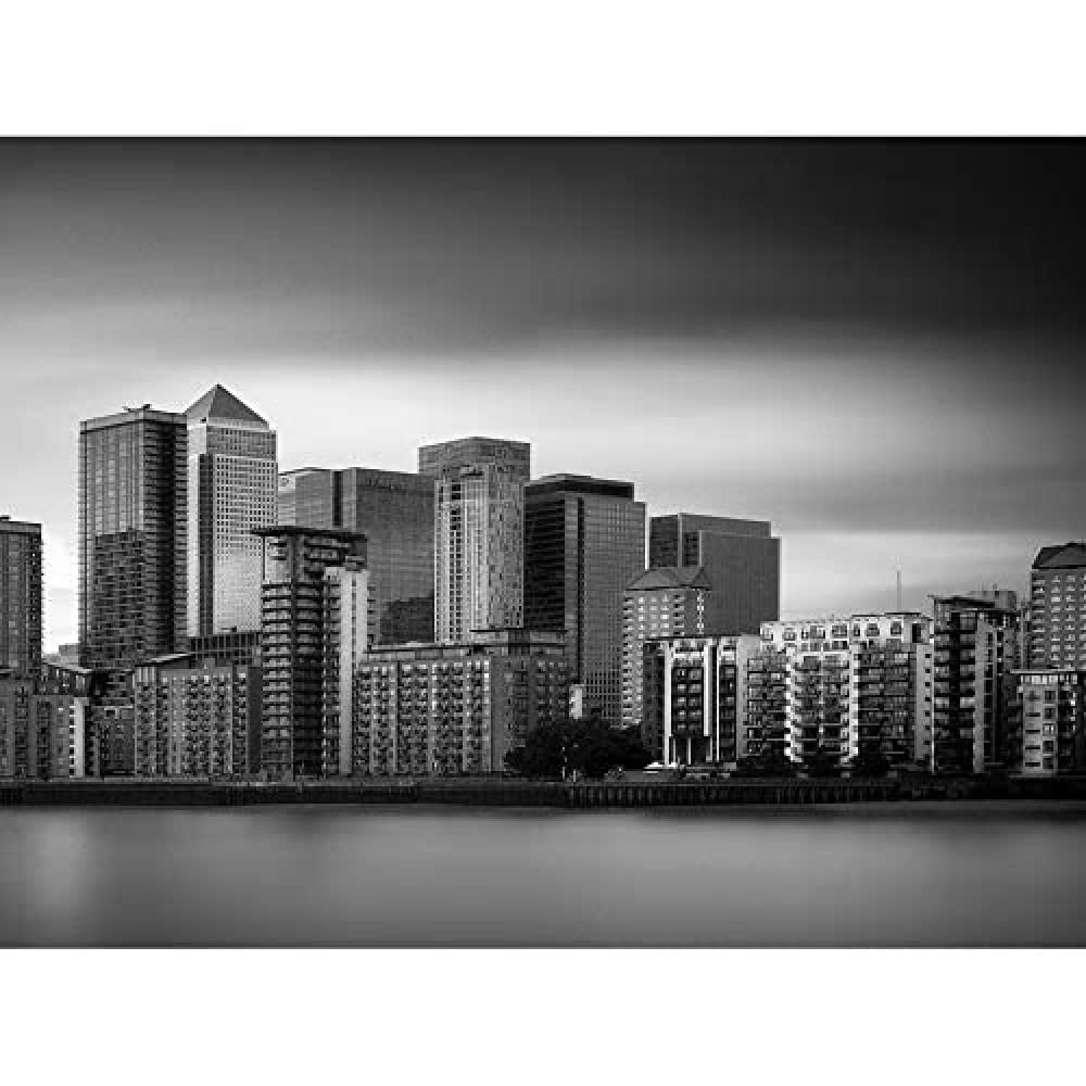 Artery8 Warby City Skyline Canary Wharf London Photo Art Print Canvas Premium Wall Decor Poster Mural