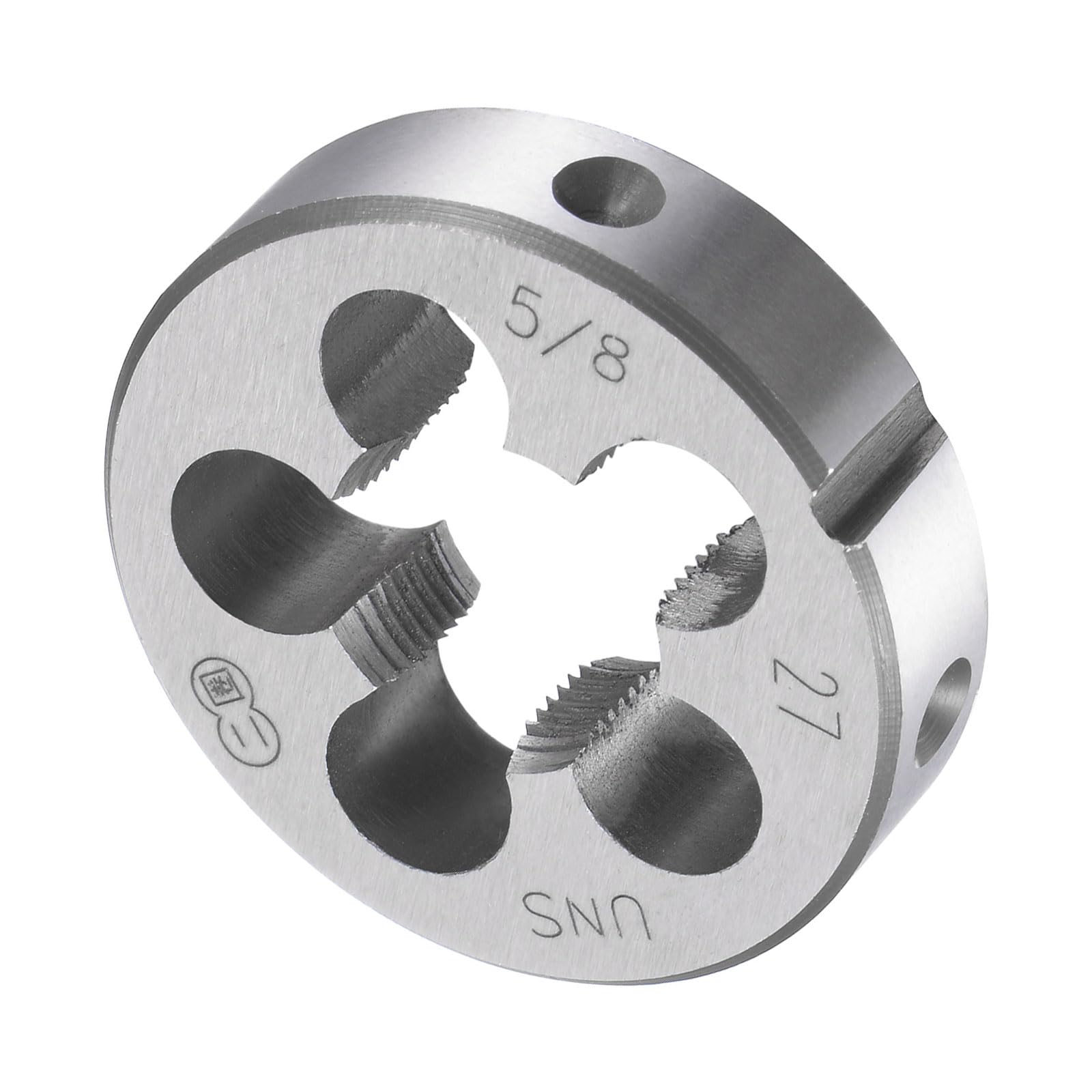 CoCud Round Thread Repair Die, 5/8"-27 UNS Die 38mm OD, Alloy Tool Steel Cylindrical Pipe Threading Tool with 5 Chip Holes - (Applications: for Threading Repairing)