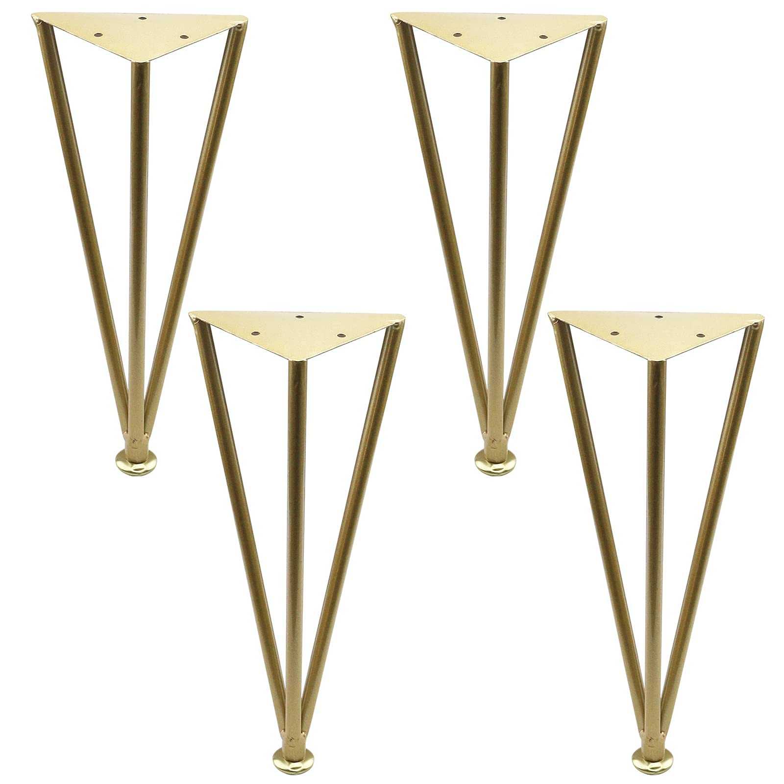 Photo 1 of **2 PIECES** Geesatis 2 Pcs Gold Hairpin Table Legs Adjustable Metal Furniture Legs 3 Rod Feet for Coffee Table Desk, with Mounting Screws, Height 12 inch / 300 mm