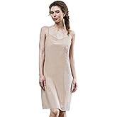 BEAUZSUZSANA 100% Cotton Slip for Women Under Dresses with Adjustable Spaghetti Strap Crewneck Nightwear