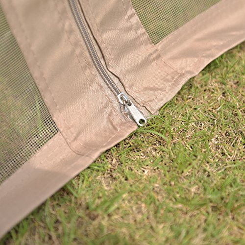 2-Tier 10'x10' Gazebo Canopy Tent Shelter Awning Steel Patio Garden Brown Cover
