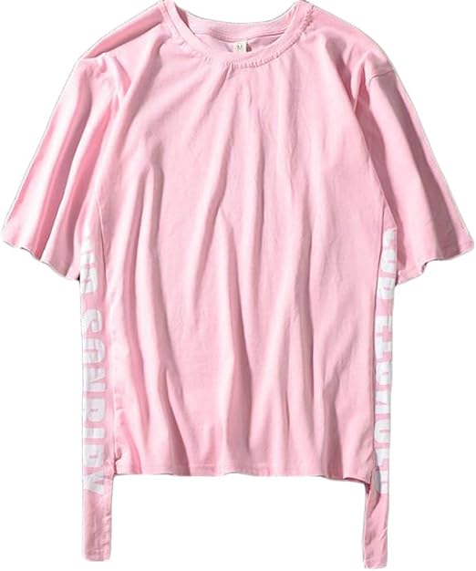 Amazon Zhongjue ジュージェン メンズtシャツ 半袖 夏 カットソー ゆったり ストリート ファッション Tシャツ 夏物 白 ピンク Tシャツ カットソー 通販