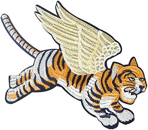 28x20 cm/11x8 inches Appliques Patches Iron On Patterns Print Embroidery Sewing Craft Supplies Machines Designs Logo Cloth Hat Bag DIY Decor (Flying Tiger)