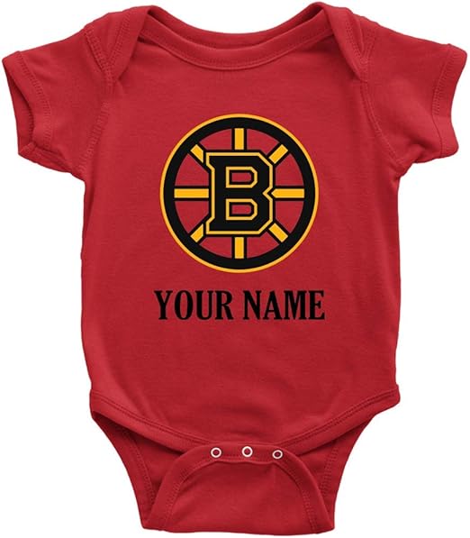 EmmaGift Boston Bruins Customize Baby Bodysuit Bruins Hockey Bodysuit