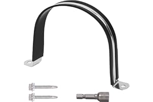 Pipe Clamps SCH 4 Inches （Φ114MM）- 304 Stainless Steel & Rubber Lining Heavy Duty Pipe Strap clamp 10 Pack (10, Φ114 MM - SCH