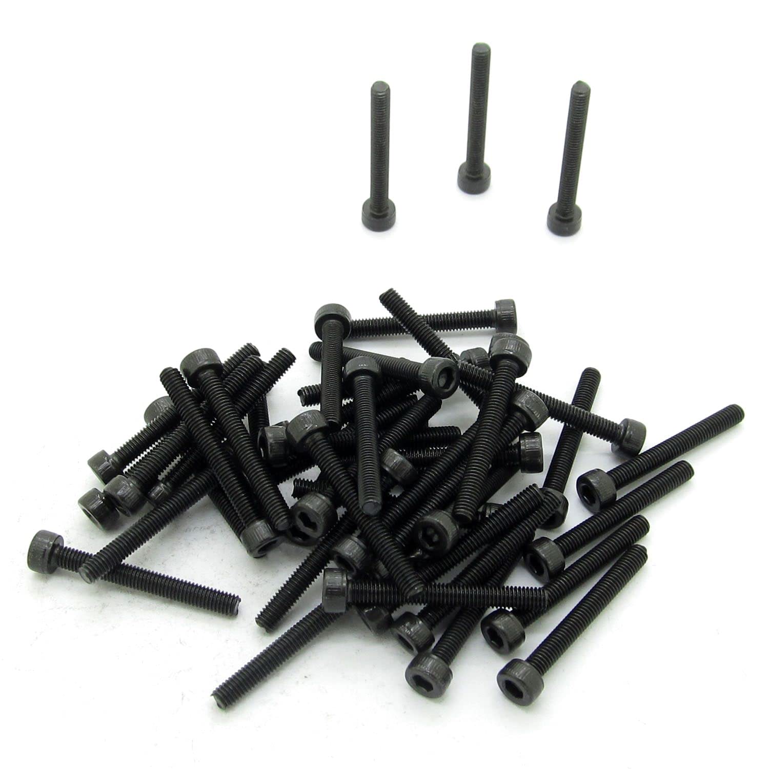 Pxyelec M3x25mm Carbon Steel Hex Socket Head Screw, Hexagon Socket Head Cap Screws Fasteners for DIY Bicycle Motorcycle Repair Pack of 50
