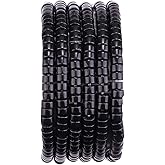 BEADIA Natural Black Onyx Spacer Beads Caps Loose Semi Gemstone for Beading Jewelry Making 4mmx2mm 38cm