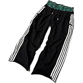 Double Waisted Sweatpants Men Y2K Striped Boxer Sweatpants High Rise Cool Wide Leg Baggy Sweat Pants 2000S Athletic