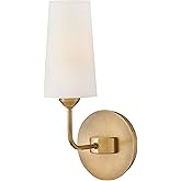 Hinkley Lewis Medium Single Light Wall Sconce, Tall, Tapered Drum Natural Paper Shade w/Fine Stitching Detail, Slender Silhou