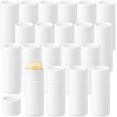 Teenyyou 20 Pcs Empty Deodorant Tubes Push-up, 2 oz, White | Kraft Cardboard Material, For DIY Lip Balm Solid Perfume Lotion, Push-up Twist Design, Empty Refillable Cosmetic Tubes