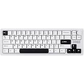 EPOMAKER Galaxy68 QMK/VIA Wireless Mechanical Keyboard, Anodized Aluminum, TOP/Gasket, 6000mAh, RGB Side/Backlight, 65% Gaming Keyboard with Hot-Swap Creamy Switch (White, Marble White Switch)