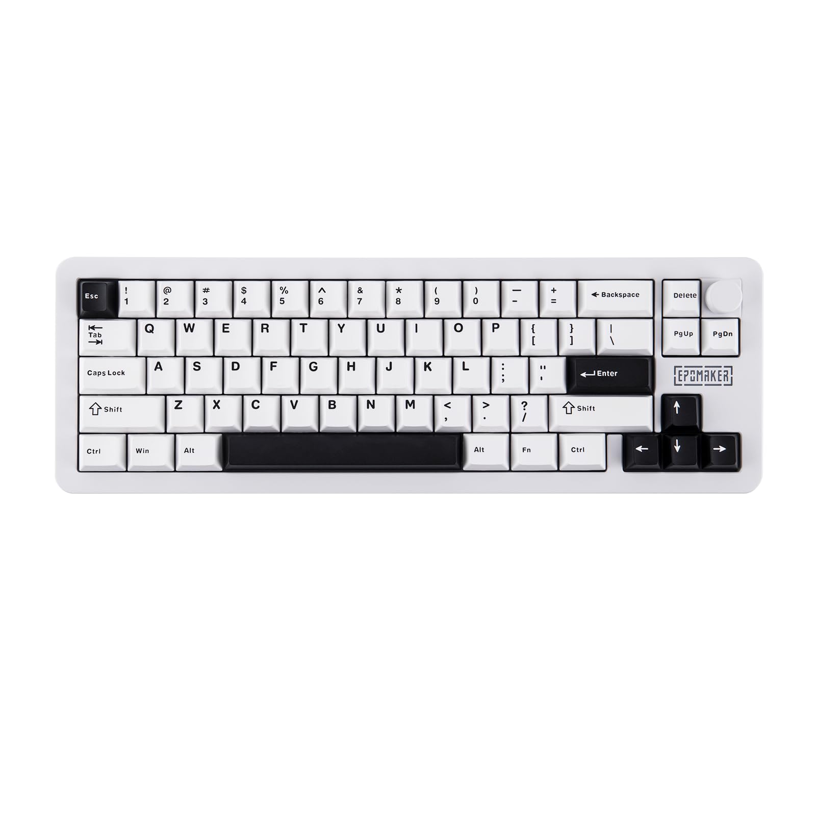 EPOMAKER Galaxy68 QMK/VIA Wireless Mechanical Keyboard, Anodized Aluminum, TOP/Gasket, 6000mAh, RGB Side/Backlight, 65% Gaming Keyboard with Hot-Swap Creamy Switch (White, Marble White Switch)