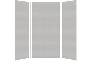 Transolid SWK483696-27 SaraMar 36-in X 48-in X 96-in Glue 3-Piece Shower Wall Kit, Grey Beach