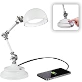 OttLite Prevention Pharmacy LED Desk Lamp with USB Charging, White | ClearSun LEDs Reduce Eyestrain | 3-Point Adjustable Neck | 3 Brightness Settings | Good Housekeeping Seal