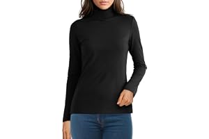 Womens Long Sleeve Turtleneck T-Shirts Mock Neck Underwear Fall Winter Fashion Base Layer Casual Lightweight Soft Tops