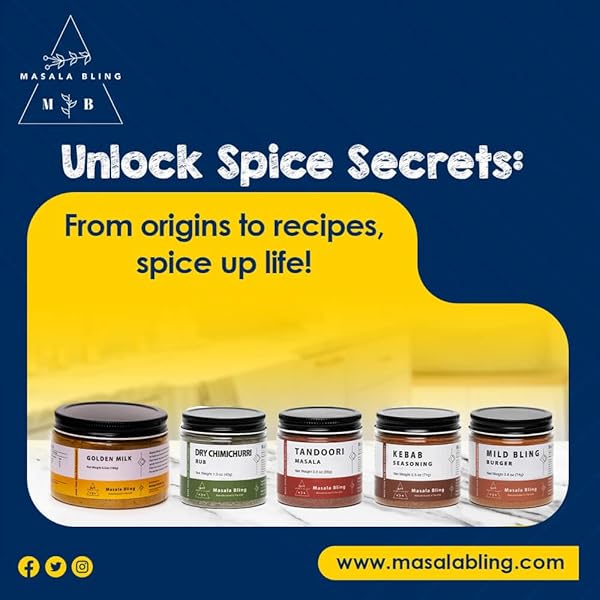 MASALA BLING TANDOORI SPICE BLEND, AUTHENTIC INDIAN SEASONING FOR CHICKEN, COTTAGE CHEESE (PANEER), AND MARINADES, GROUND POWDER, 3.0 OZ JAR
