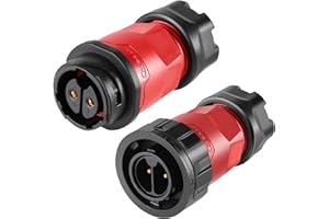CNLINKO YM-20 2 PIN Industrial Waterproof Connector,IP68 Circular Connector,PBT Plastic Shell Quick Plug Aviation Connector M20 Male Plug and Female Plug
