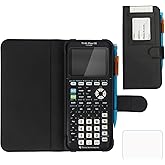 YouKnow PU Leather Protective Case Compatible with Texas Instruments TI-84 Plus CE Color Graphing Calculator with ID Card Slot (Only Case) (Black)