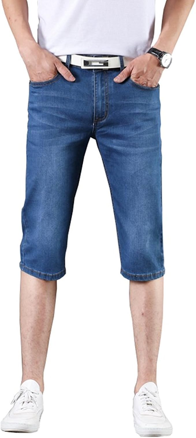 D Iizoo メンズ デニム クロップドパンツ ジーパン 7分丈 大きいサイズ デニムショーツ ショートパンツ 通販 Amazon