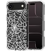 MOSNOVO for iPhone Air Case | Military Grade 6.6ft Drop Tested | Camera Control | Clear with Spider Web Design