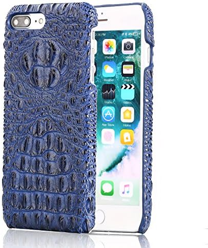 Onetop,For iphone 7 plus case Vintage Ultra Slim Thin Light Crocodile Pattern 5.5 inch（Blue）