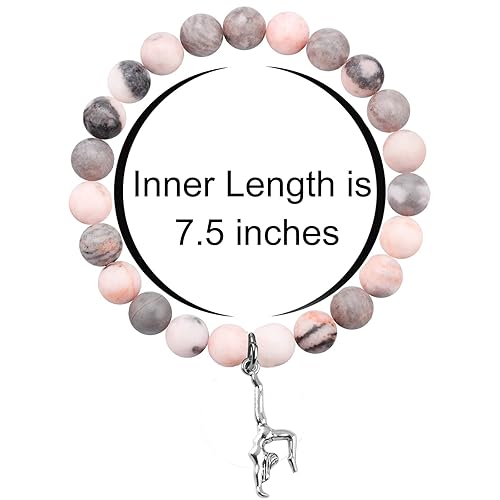 Haoze Gymnastics Gifts Natural Stone Beads Gymnastics Bracelet You