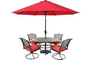MASTERCANOPY Patio Umbrella for Outdoor Market Table -8 Ribs (9ft,Red)