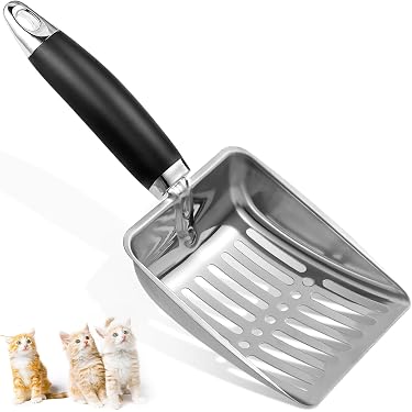 2-Pack Cat Litter Scoop – Mesh Poop Sifting Scooper With Long Handle, 7.9 X 3.5 Inch – Fits Clumping, Clay & Crystal Litter