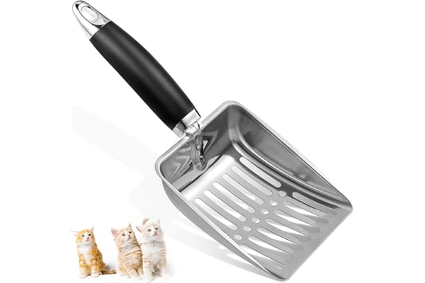 Cat Litter Scoop-Stainless Steel Metal Cat Litter Scoop-Kitty Metal Scooper | Sturdy Mesh Scooper - Mesh Shovel-Easy to Clean