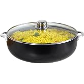 IMUSA 6.9 Qt Bistro Cera Aluminum Speckled Black Ceramic Caldero Oven Safe | For Family Meals and Traditional Cooking