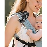 AMACOOL Mini Baby Fan with Clip for Carrier/Baby Car Seat/Bassinet, 3-Speed Portable Fan, 10H Cooling Rechargeable, Ultra Light 0.24 lb, Safe Gaps, 360° Rotatable for Diaper Backpack Stroller Travel