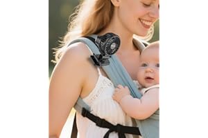 AMACOOL Mini Baby Fan with Clip for Carrier/Baby Car Seat/Bassinet, 3-Speed Portable Fan, 10H Cooling Rechargeable, Ultra Light 0.24 lb, Safe Gaps, 360° Rotatable for Diaper Backpack Stroller Travel