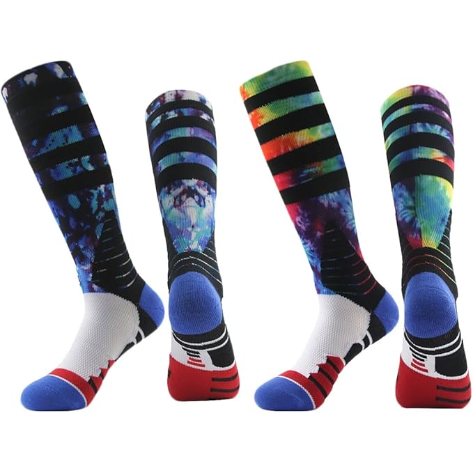 Basketball Socks, J'colour Unisex Cushioned Digital Print Knee High
